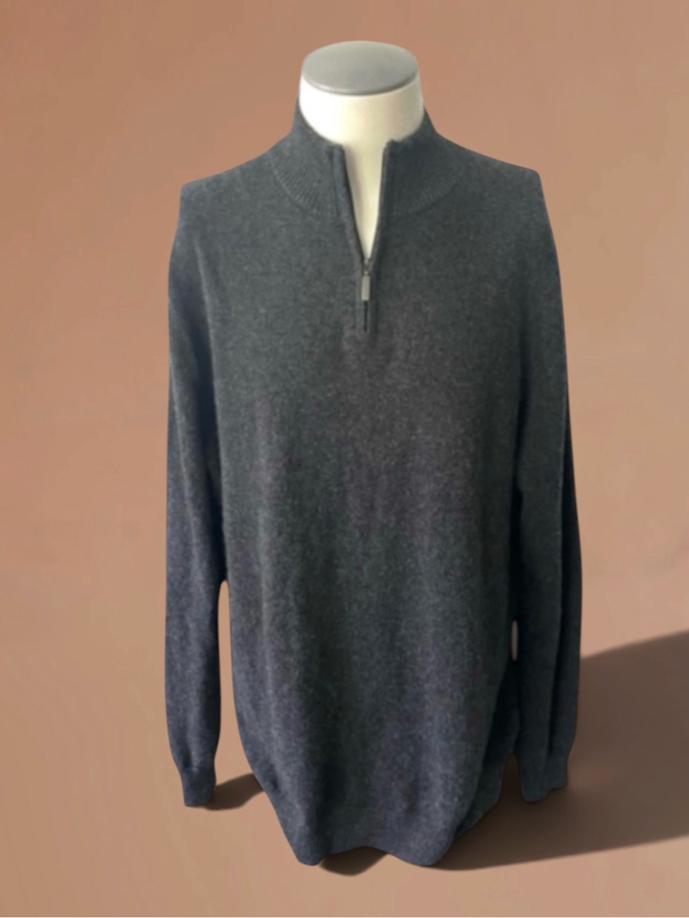CLUB ROOM LUXURY 100% CASHMERE HALF ZIP SWEATER SIZE XL